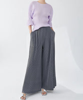 Luxury Plisse Wide-Leg Trousers